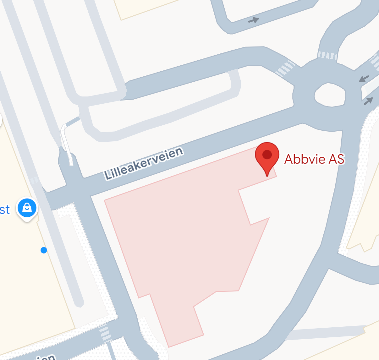 kort, der viser AbbVies kontor i Danmark